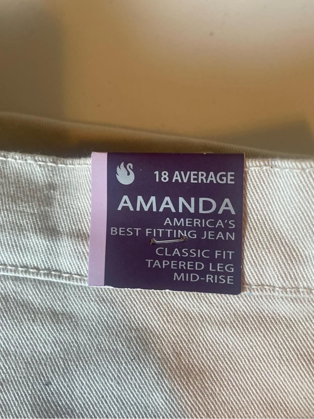 Gloria Vanderbilt Amanda Mid-Rise Straight Leg Jeans - Cream